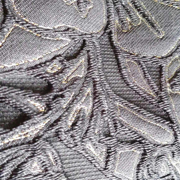 Black And Gold Floral Women's Jacket - Picture 9 of 9